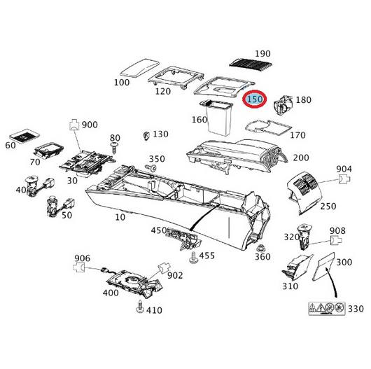 Mercedes Console Cup Holder (Gray) 20468003077N30